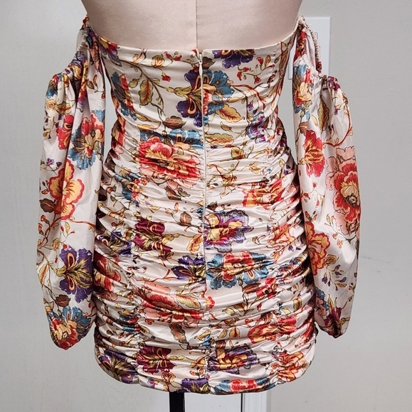 RUNAWAY THE LABEL Fleur Mini Dress Sand Floral - Picture 13 of 15